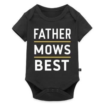 Father Mows Best - Baby Premium Kurzarmbody - Schwarz - Vorne