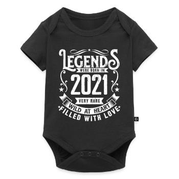 Legendary since 2021 born in 2021 Gift 2021 - Baby Premium short-sleeve bodysuit - black - Front