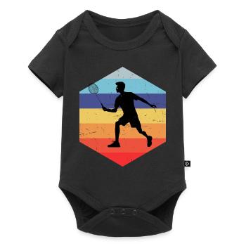 Volant de squash pour hommes Badminton pour femmes - Body à manches courtes Premium Bébé - noir - Devant