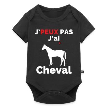J'peux pas j'ai Cheval - Body à manches courtes Premium Bébé - noir - Devant
