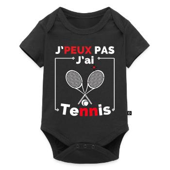 J peux pas j ai Tennis - Body à manches courtes Premium Bébé - noir - Devant
