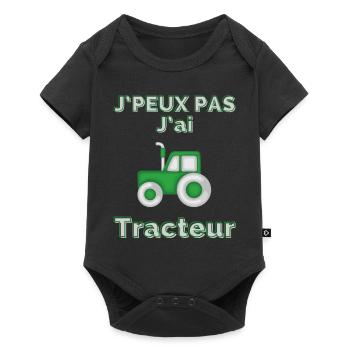 I can't I have tractor - Baby Premium short-sleeve bodysuit - black - Front