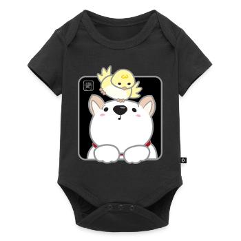 Hund koreanisch - japanischer Stil 02 - Baby Premium Kurzarmbody - Schwarz - Vorne