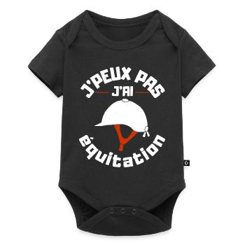 I can't I have horse riding - Baby Premium short-sleeve bodysuit - black - Front