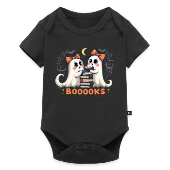 Cute Ghosts Reading Books - Halloween Fun - Baby Premium short-sleeve bodysuit - black - Front