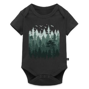 Wald Natur Wildnis Bäume Naturliebhaber - Baby Premium Kurzarmbody - Schwarz - Vorne