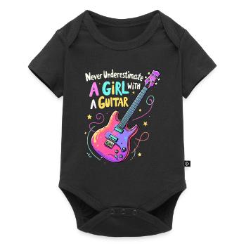 Fille avec la puissance de la guitare - Body à manches courtes Premium Bébé - noir - Devant