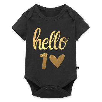 Hello 1 doré - Body à manches courtes Premium Bébé - noir - Devant