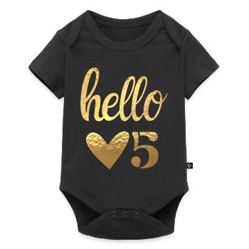 Hello 5 Gold - Baby Premium short-sleeve bodysuit - black - Front