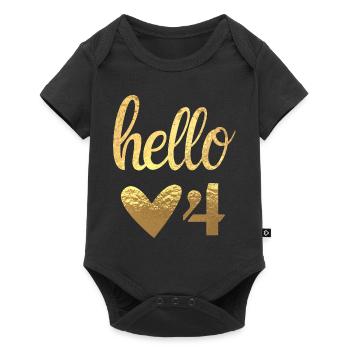 Hello 4 doré - Body à manches courtes Premium Bébé - noir - Devant