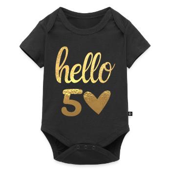 Hello 50 doré - Body à manches courtes Premium Bébé - noir - Devant