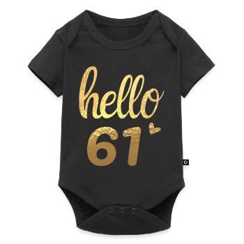 Hello 61 gold - Baby Premium short-sleeve bodysuit - black - Front