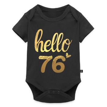 Hello 76 gold - Baby Premium short-sleeve bodysuit - black - Front