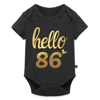 Hello 86 doré - Body à manches courtes Premium Bébé - noir - Devant