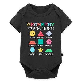 Geometry Shapes with Positive Slogans - Baby Premium short-sleeve bodysuit - black - Front