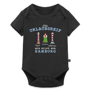 Hamburg, Urlaubsreif Leuchttürme, Deutschland - Baby Premium Kurzarmbody - Schwarz - Vorne