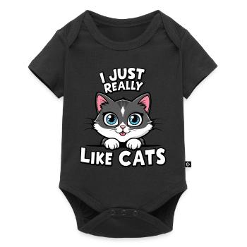 Chat Chats Amoureux Chat Propriétaire Chaton - Body à manches courtes Premium Bébé - noir - Devant