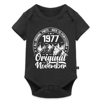 novembre 1977 Original 47 Ans Cadeau Anniversaire - Body à manches courtes Premium Bébé - noir - Devant