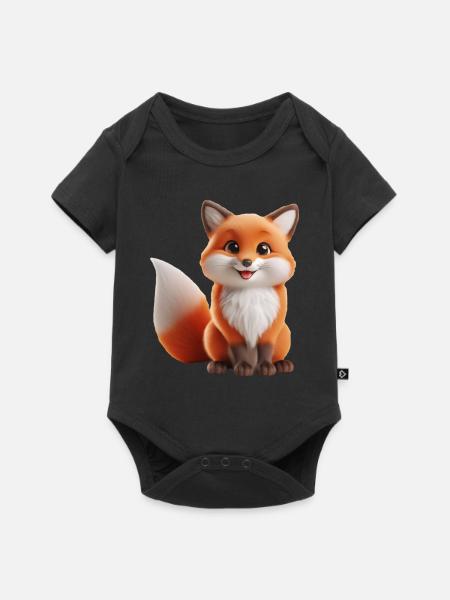 Fuchs 1 - Baby Premium Kurzarmbody - Schwarz