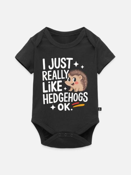 Igel Stachelig Tier Igel - Baby Premium Kurzarmbody - Schwarz