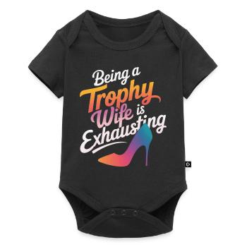 Femme Épouse Partenaire Famille Marié - Body à manches courtes Premium Bébé - noir - Devant