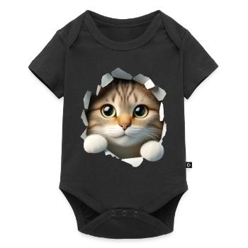 Chat dans le trou 1 - Body à manches courtes Premium Bébé - noir - Devant