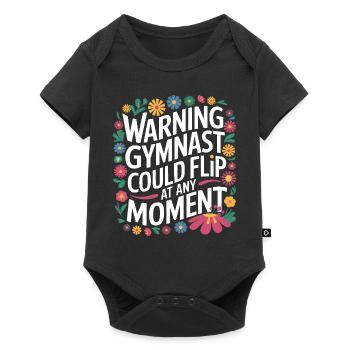 Turnen Turner Gymnastik - Baby Premium Kurzarmbody - Schwarz - Vorne