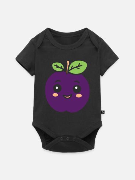 Pflaume - Baby Premium Kurzarmbody - Schwarz