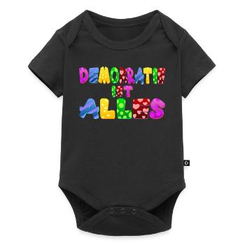AfD stoppen gegen rechts Demokratie Vielfalt links - Baby Premium Kurzarmbody - Schwarz - Vorne