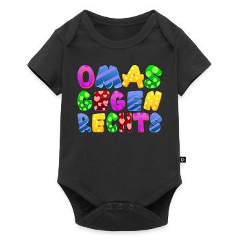 AfD stoppen gegen rechts Demokratie Vielfalt links - Baby Premium Kurzarmbody - Schwarz - Vorne