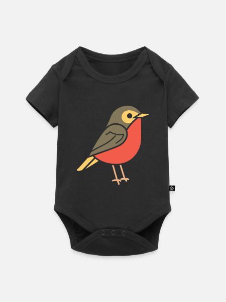 rouge-gorge OISEAU - Baby Premium kortärmad bodysuit - svart