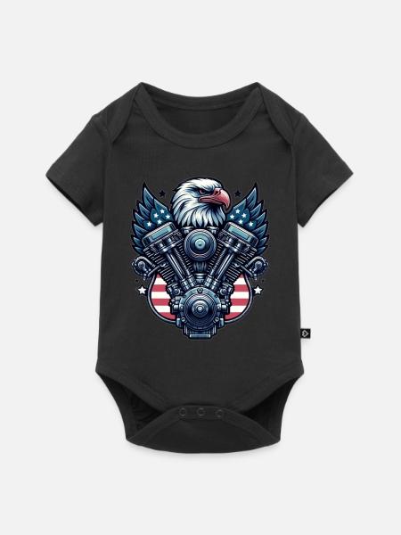 Motorrad,motorcycle,dirkbike motocross - Baby Premium Kurzarmbody - Schwarz
