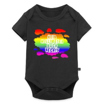 AfD stoppen gegen rechts Demokratie Vielfalt links - Baby Premium Kurzarmbody - Schwarz - Vorne