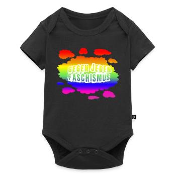 AfD stoppen gegen rechts Demokratie Vielfalt links - Baby Premium Kurzarmbody - Schwarz - Vorne