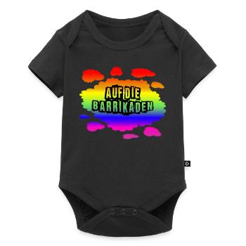 AfD stoppen gegen rechts Demokratie Vielfalt links - Baby Premium Kurzarmbody - Schwarz - Vorne