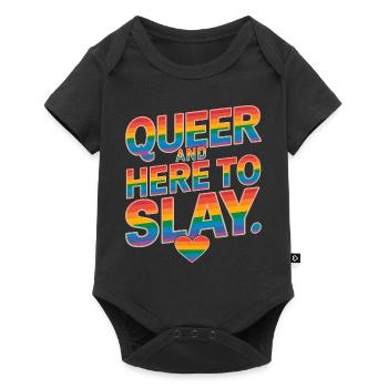 Queer et ici pour tuer les LGBTQ Mois de la fierté gaie LGBT - Body à manches courtes Premium Bébé - noir - Devant