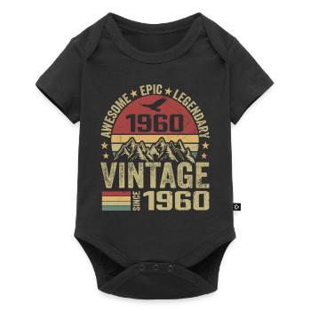 Vintage 1960's Birthday Gift 1960's - Born in 1960 - Baby Premium short-sleeve bodysuit - black - Front