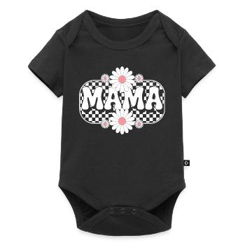Retro Mama Flower Aesthetic Mother's Day Gift - Baby Premium short-sleeve bodysuit - black - Front