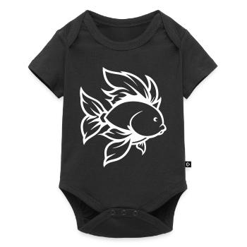 poisson rouge - Body à manches courtes Premium Bébé - noir - Devant