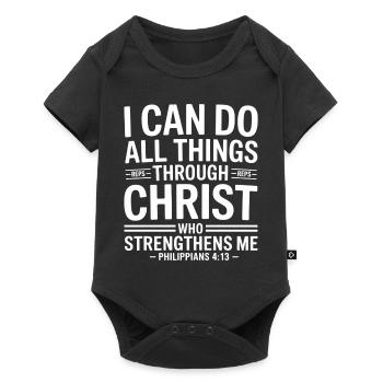 All through Christ Power Philippians 4:13 - Baby Premium short-sleeve bodysuit - black - Front