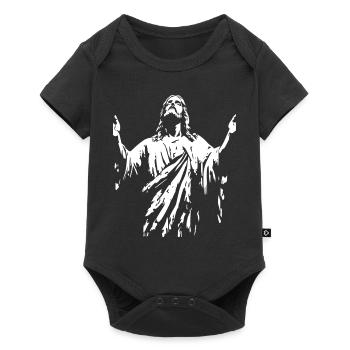 Jésus-Christ Dieu Chrétien - Body à manches courtes Premium Bébé - noir - Devant