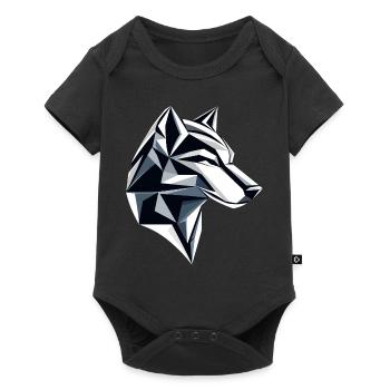 Wolf I Low Poly Art Logo Design - Baby Premium short-sleeve bodysuit - black - Front