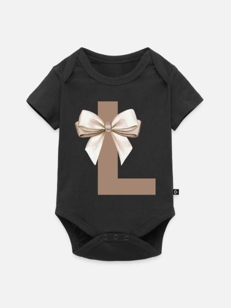 Buchstabe L Knoten - Baby Premium Kurzarmbody - Schwarz