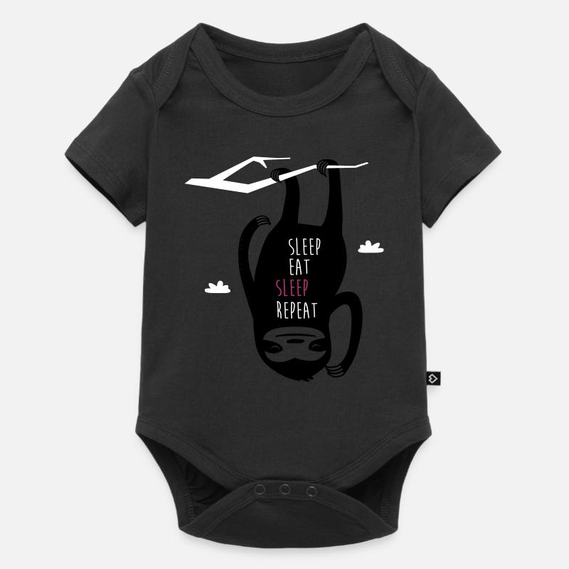 Sleep Eat Sleep Repeat Sloth - Body à manches courtes Premium Bébé - noir