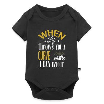 When life throws you a curve lean into it - Baby Premium short-sleeve bodysuit - black - Front