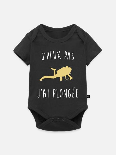 j'peux pas j'ai plongée - Body à manches courtes Premium Bébé - noir
