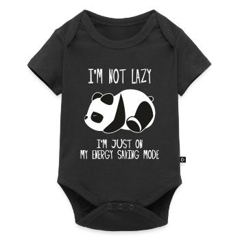 Panda - I'm not Lazy I'm Just On My Energy Saving - Baby Premium short-sleeve bodysuit - black - Front