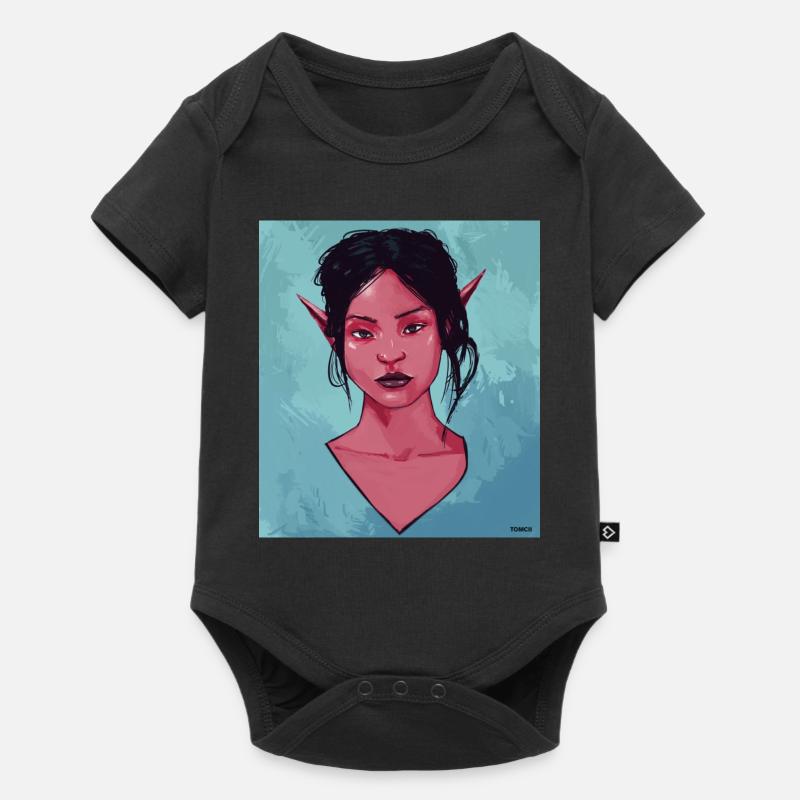 Portrait einer Dame - Baby Premium Kurzarmbody - Schwarz