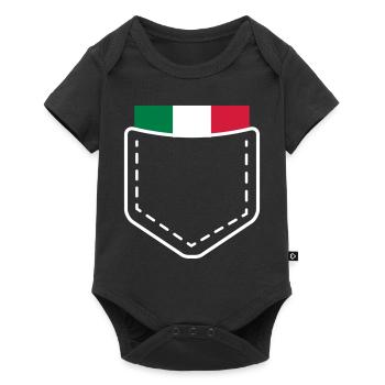 Italia Italie idée drapeau cadeau emblème - Body à manches courtes Premium Bébé - noir - Devant