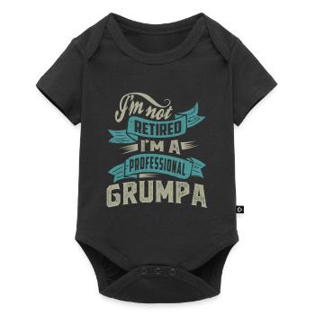 Professional Grumpa - Baby Premium short-sleeve bodysuit - black - Front